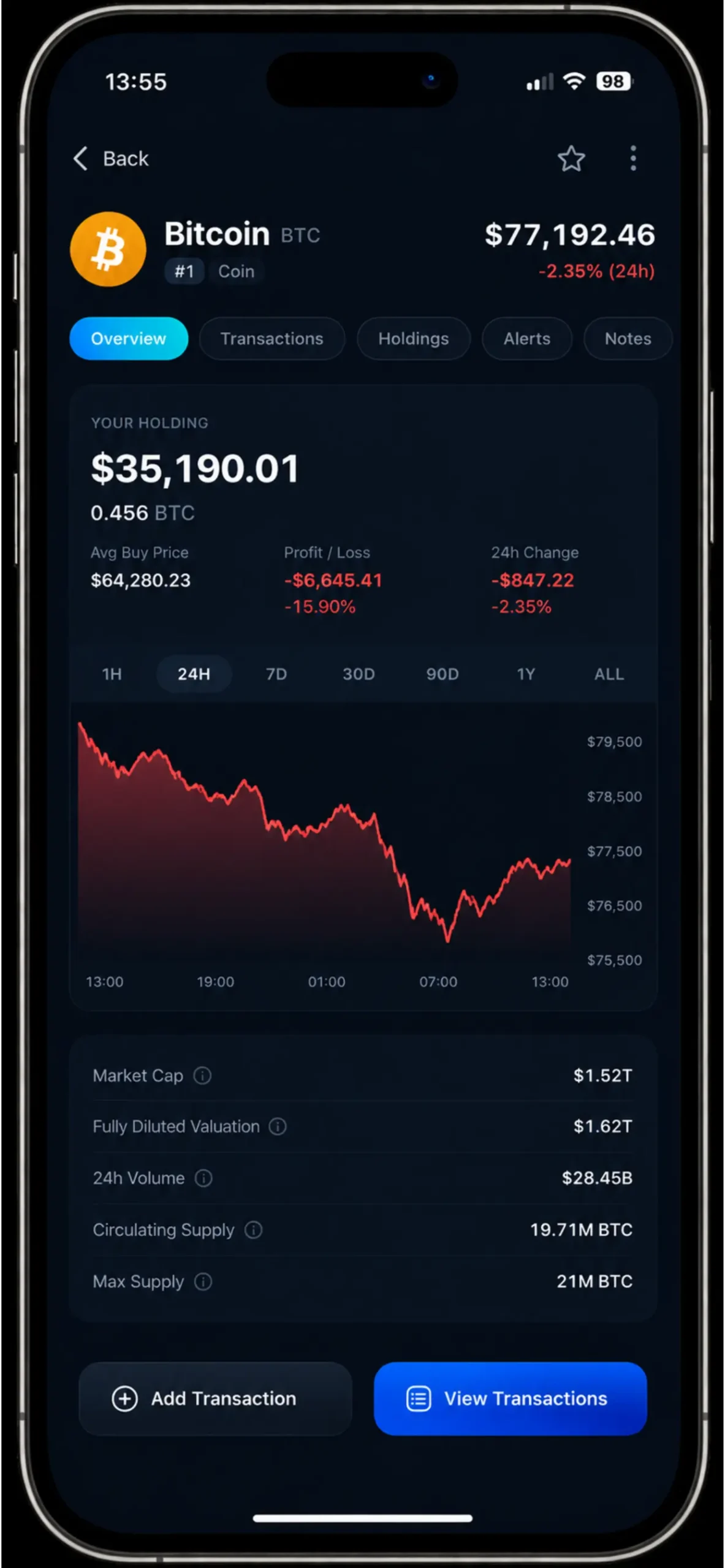 Crypto Porto Mobile Interface